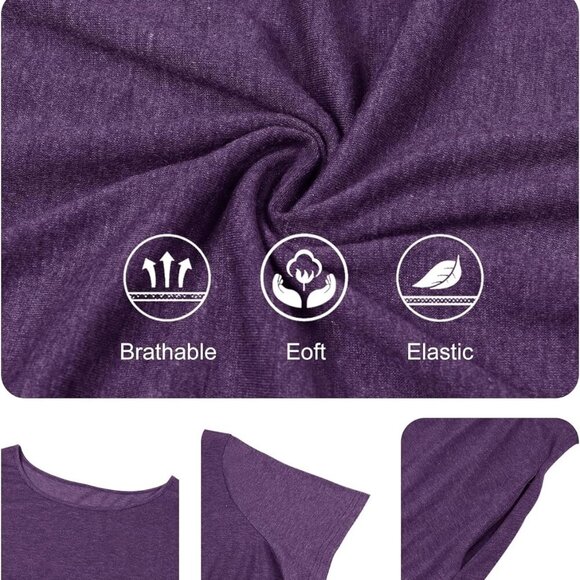 Plus Size Maxi Dress Summer Casual Short Sleeve Pockets Elastic Waist - Picture 5 of 6